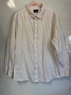 ASCOT Relaxed Fit XXX L 100% Cotton White Men's Long-Sleeve Button-Up Shirt